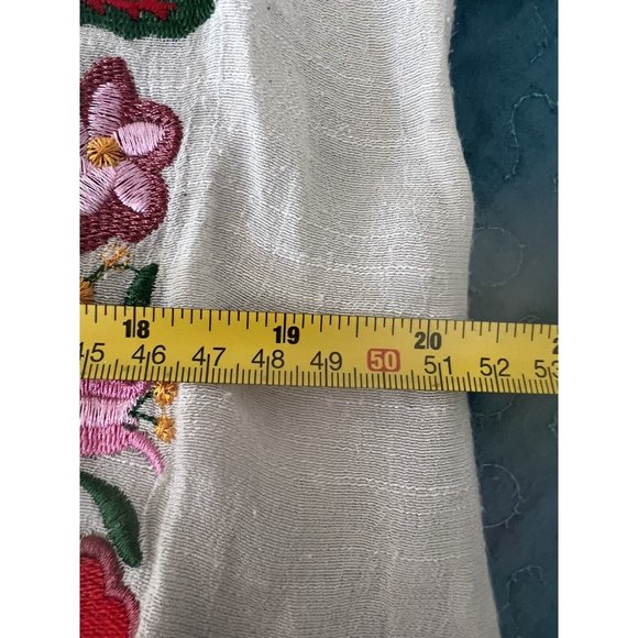 Altar’d State Boho BlouseWomens Small S Embroidered Ruffled Top in Natural - Picture 10 of 12